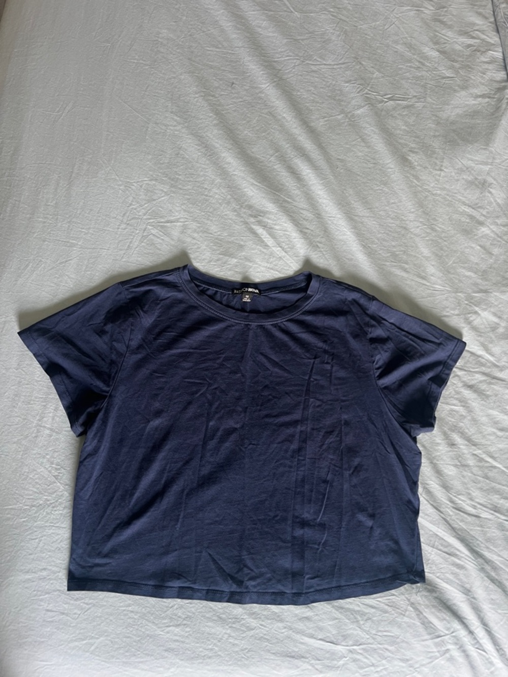 Navy Short-Sleeve Boxy Crew Tee